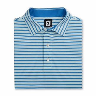 Men's Footjoy Lisle Golf Shirts Blue NZ-517413